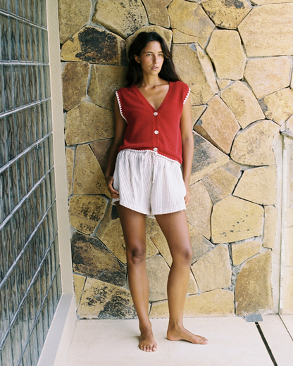 Calvi knit tank - Red Ochre