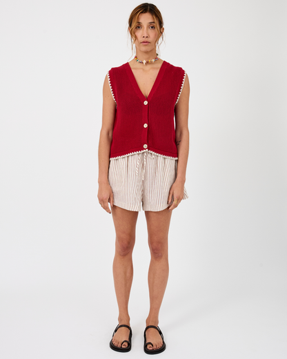 Calvi knit tank - Red Ochre