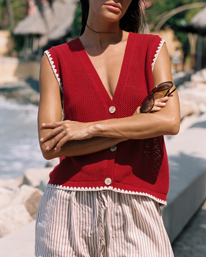 Calvi knit tank - Red Ochre