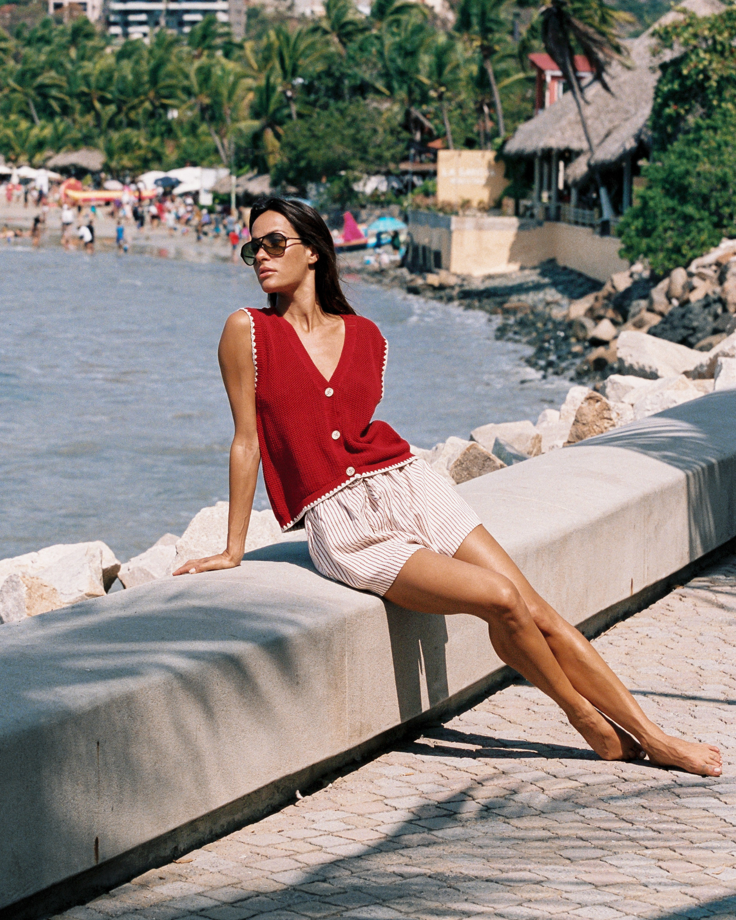 Calvi knit tank - Red Ochre