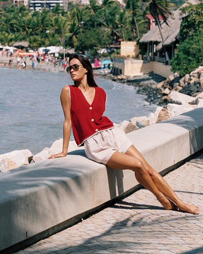 Calvi knit tank - Red Ochre