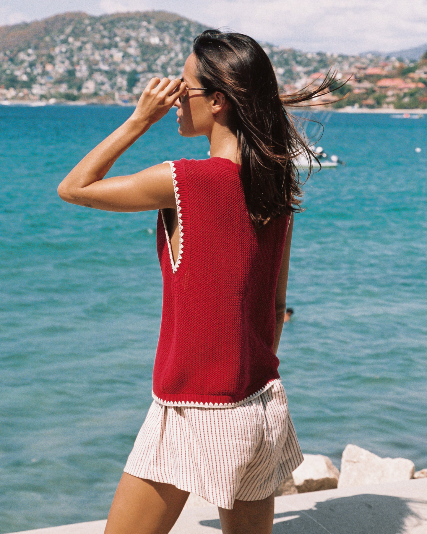 Calvi knit tank - Red Ochre